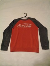 Coca-Cola Crew Sweatshirt Size S Enjoy Coca-Cola Red/Charcoal Raglan Sle... - $18.81