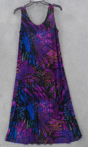Jostar Sleeveless Slinky Dress Sz S Multicolor Psychedelic Print Poly Spandex - £31.46 GBP