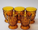 Vintage American Whitehall By Colony Cubist 4⅜” Amber Juice Tumblers - S... - $36.42