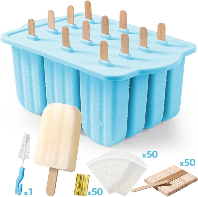 Ice Cream Popsicle Molds With Wooden Sticks Silicone Custom Mini Ice-cre... - $20.82