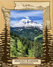Mount Rainier Washington Laser Engraved Wood Picture Frame Portrait (4 x 6) - £23.59 GBP