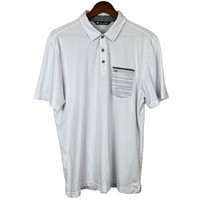 Travis Mathew Polo Shirt Mens Large White Short Sleeve Golf Logo Solid P... - £19.59 GBP