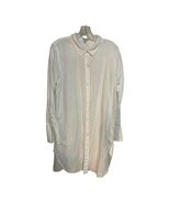 J.Crew Beachwear Linen Cotton Button Front Tunic Top L White Long Sleeve - $365.33 MXN