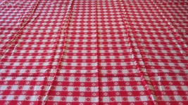 &quot;&quot;RED CHECKERBOARD COTTON TABLECLOTH&quot;&quot; - WITH FRINGED HEM - £15.06 GBP