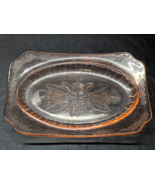 Vintage RARE Jeannette Glass 11.75&quot; Platter Tray Adam Pink Curved Depres... - €29,22 EUR