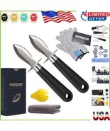 Complete Oyster Shucking Kit with Stainless Steel Knife, Gloves &amp; Lemon ... - $37.18 CAD