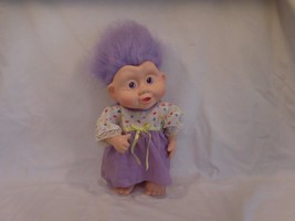 Troll Doll Vintage APPLAUSE 1990s MAGIC TROLLS  12&quot;  Vinyl Purple Hair DOLL - £14.24 GBP