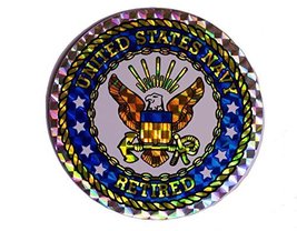 AES USN Navy Retired Circle Reflective Decal Bumper Sticker - $3.45