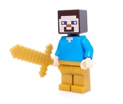 Lego ® Minecraft Minecraft Steve w/Gold Legs Minifigure 21135 - £4.24 GBP