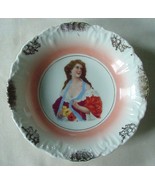 Rare Vintage Porcelain Victoria Austria Roses Portrait Bowl Woman  A H S... - £7.98 GBP