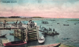 Rye New York Oakland Beach Boats Hand Colored Postcard - £11.28 GBP
