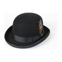 Men Bruno Capelo Hat Australian Wool Round Crown Bowler Derby BO320 Black image 3