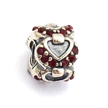 Authentic Chamilia Connecting Hearts Crystal Red Bead 2025-0675, New - £34.15 GBP