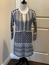 NWOT MICHAEL by Michael Kors White and Navy Short Knit Dress Tunic SZ L - £92.79 GBP