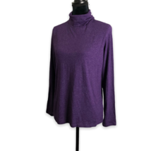 Croft &amp; Barrow Long Sleeve Turtleneck Shirt in Plum Purple with Metallic... - £4.60 GBP