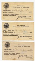 Five 1923 Minnesota State Board of Education Certificates Otter Tail Cou... - $17.80