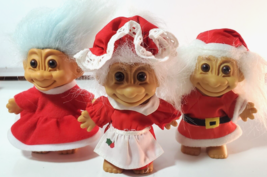 3 VTG Russ Berrie Trolls Mr/Mrs Claus and Helper Elf Christmas Holiday 5... - £16.61 GBP