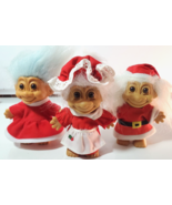 3 VTG Russ Berrie Trolls Mr/Mrs Claus and Helper Elf Christmas Holiday 5... - £16.34 GBP