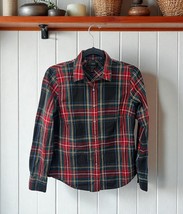 J.CREW Perfect Shirt Tartan Plaid Cotton Button Down Top Women&#39;s Size 6 ... - $19.79