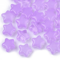 10 Glass Star Beads Purple Celestial Jewelry Supplies 8mm - £2.89 GBP