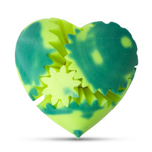 LeLuv Color Changing Large Heart Gear 3D Printed Twister Mood Toy Heat Activated - £25.94 GBP
