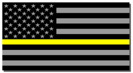 Support Dispatcher Police Yellow Line Sticker Decal American Flag 911 Emergency - £3.12 GBP
