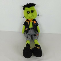 Halloween Sitting Frankenstein Plush Long Legs Weighted Tush Green Decor... - $19.35