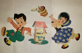 Vintage The Dolly Toy Co 1950s Nursery Jack &amp; Jill, Water Well And Pail Cardbo - £23.25 GBP