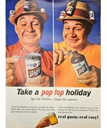 SCHLITZ - BEER - Pop Top Holiday - Parties - 1964 Vintage Print Ad - $13.46 CAD