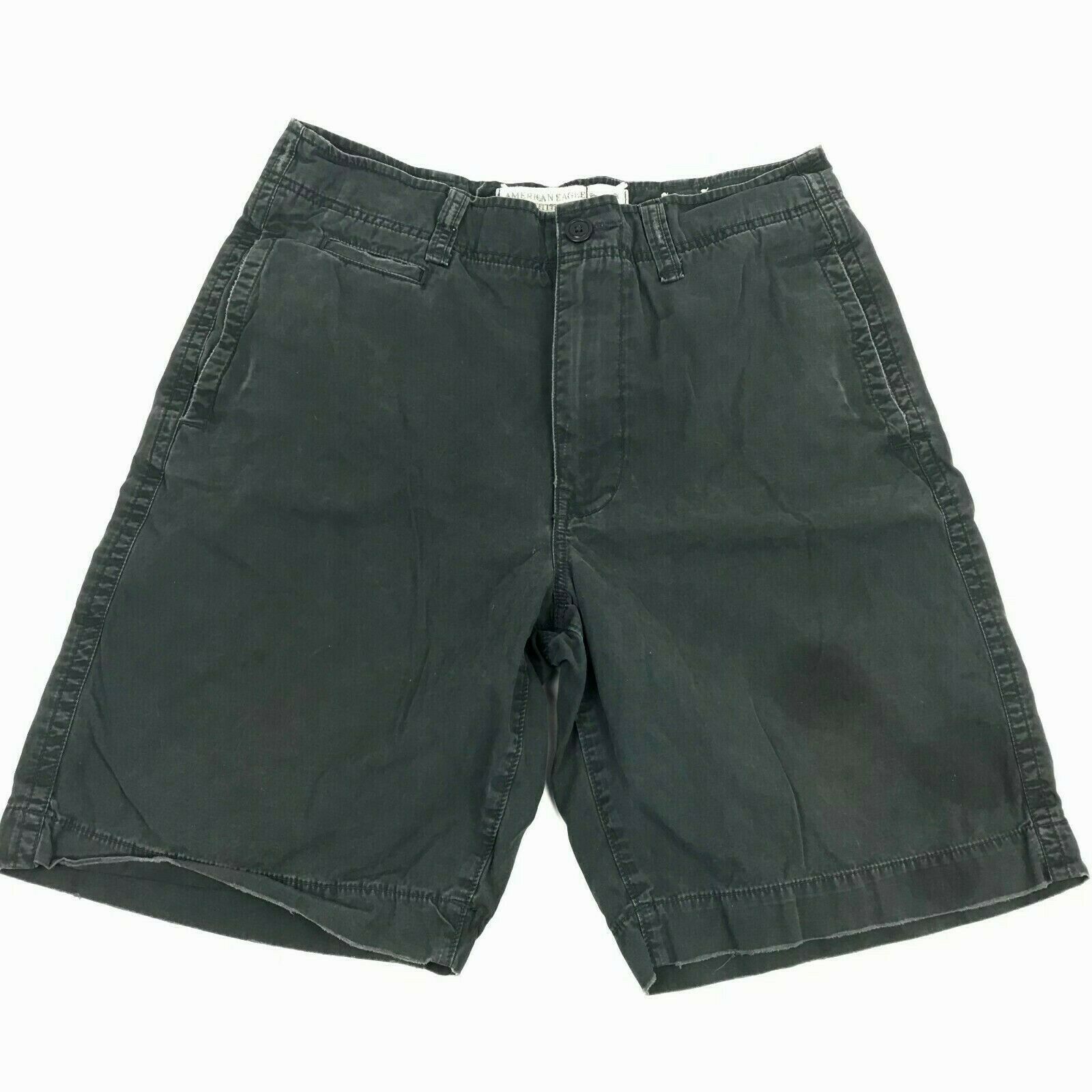 AMERICAN EAGLE Longer Length 22" Classic Shorts 100%Cotton Navy 32 DISTRESSED AE - $26.68