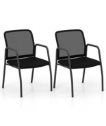 Waiting Room Chair Set of 2 Office Guest Chairs with Ergonomic Mesh Back... - $253.02 CAD