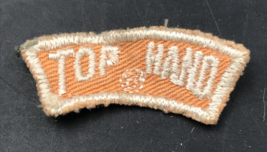 Vintage Boy Scouts BSA Yellow Top Hand Curved Segment Tab Patch 1.75&quot; x ... - £9.57 GBP