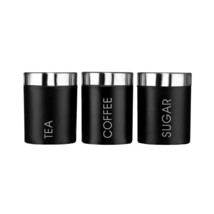 Premier Housewares Liberty Tea, Coffee and Sugar Canisters - Black, Set of 3  - £35.48 GBP