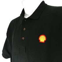 SHELL Gas Station Oil Employee Uniform Polo Shirt Black Size L Large NEW - £20.14 GBP