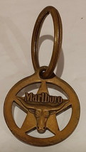 MARLBORO Cigarette Longhorn Brass Keychain Key Chain Vintage Nice Patina - £7.98 GBP