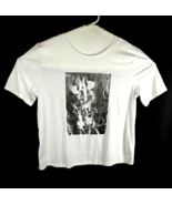 Zara Womens Large Minnie Mouse Platinum T-Shirt White - $731.86 MXN