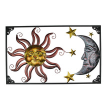 Tri-Tone Celestial Sun Moon and Stars Indoor Outdoor Metal Wall Art - £29.38 GBP