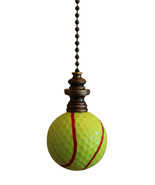 Tennis Ball with Red Stripe Ceiling Fan Pull, 2.25&quot;h with 12&quot; Antiqued B... - £10.40 GBP
