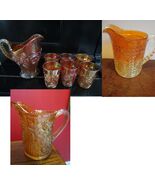 Marigold Imperial Carnival Glass Pitcher And 6 Tumblers Pick 1 - €39,65 EUR+