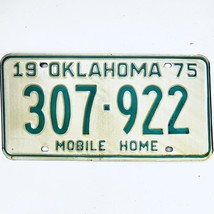 1975 United States Oklahoma Base Mobile Home License Plate 307-922 - $17.60 CAD