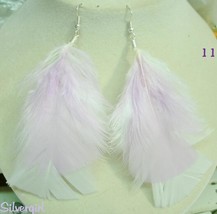 Colored Fun Fluffy Short, Medium or Long Feather Earrings  Lots of Colors - £10.99 GBP