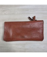 Fossil Genuine Leather Women&#39;s Wallet Cards Cash Coins Pockets Brown Ora... - $941.51 MXN