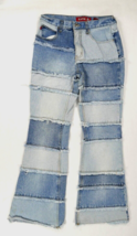 Zana Di Tiered Patchwork Denim Jeans Flare Leg Vintage 90s Y2k Womens Size 7  - £71.67 GBP
