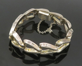 MEXICO 925 Sterling Silver - Vintage Shiny Wishbone Link Chain Bracelet - BT8446 - £126.89 GBP