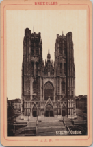 c1900 Bruxelles Brussels St Gudule Church Photo Cabinet Card Photograph J N Br - £15.59 GBP
