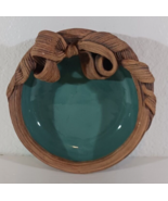 TERRAFIRMA USA ACCENTS BOW BOWL Art Pottery Bisque Teal Green 88 VTG 6.5... - $28.49