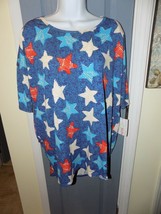 LuLaRoe Irma Blue W/Stars Print Size S Women&#39;s NEW - £17.23 GBP