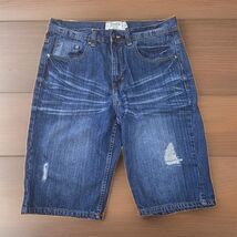 Akademics Jeanius Blue Denim Shorts Distressed Size 30 P1 - $28.70