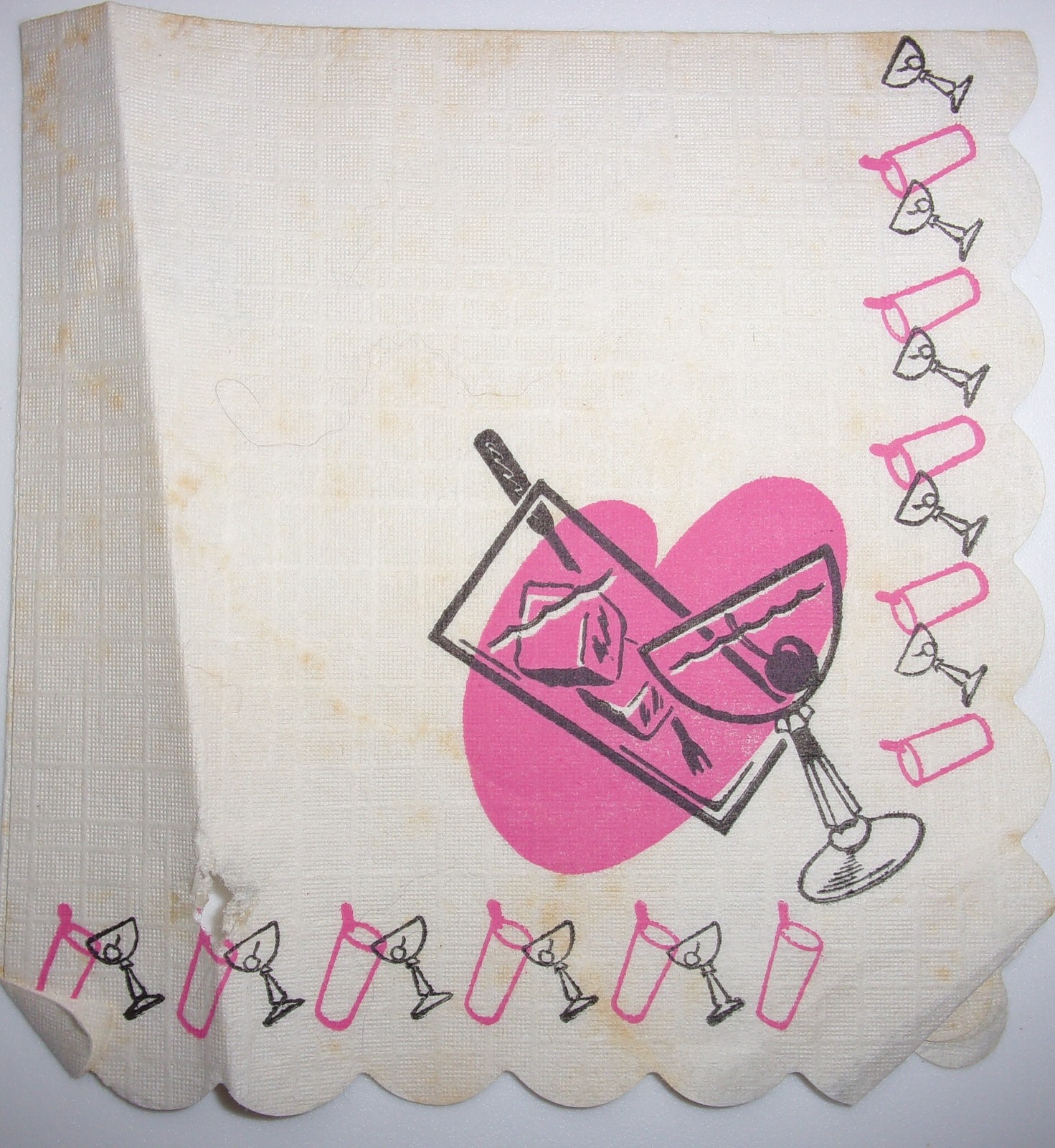 Midcentury Drink Cocktail Paper Napkin - $1.99