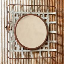 Metal Tobacco Basket Wall Mirror - SALE image 2